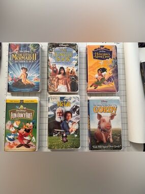 6 Disney Classics on VHS Movie Lot -